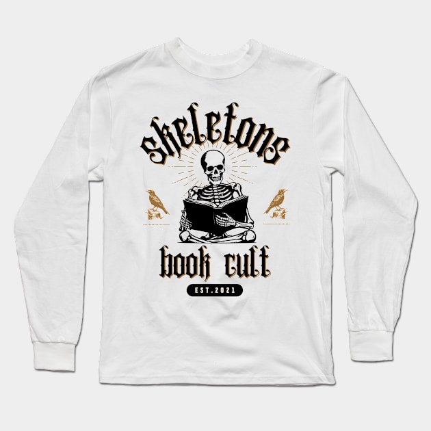 Skeletons Book Cult Long Sleeve T-Shirt by Death Is Art